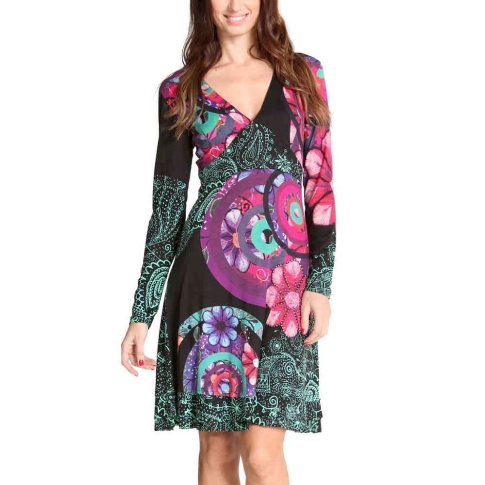 Desigual Multiโ Media AbstractโFloral Print Dress Sz XS